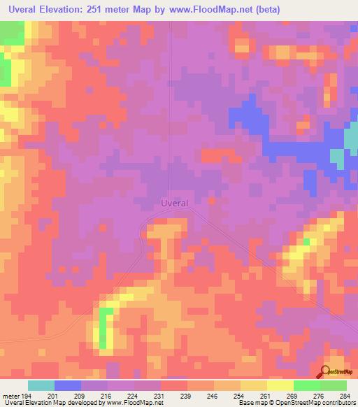 Uveral,Venezuela Elevation Map