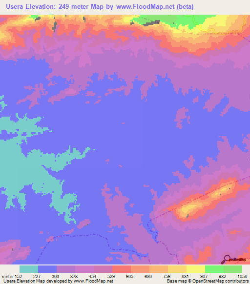 Usera,Venezuela Elevation Map