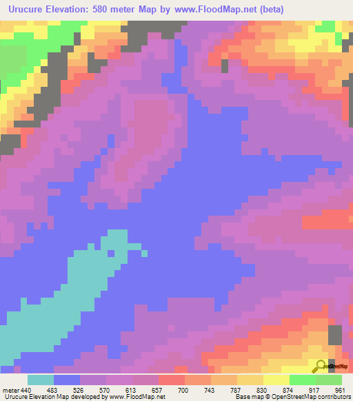 Urucure,Venezuela Elevation Map