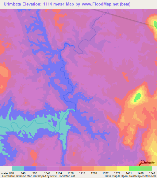 Urimbata,Venezuela Elevation Map