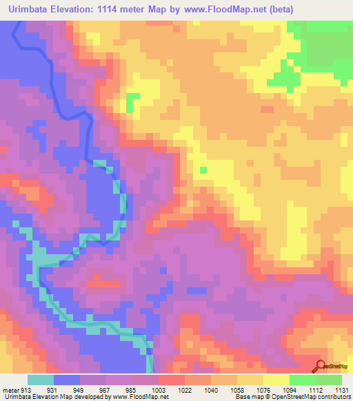 Urimbata,Venezuela Elevation Map