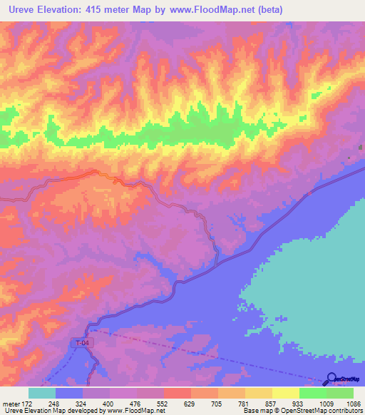 Ureve,Venezuela Elevation Map