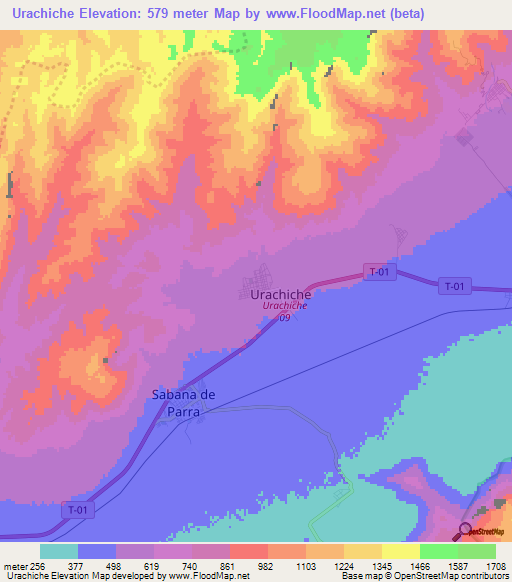 Urachiche,Venezuela Elevation Map