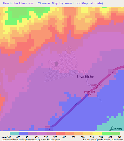 Urachiche,Venezuela Elevation Map
