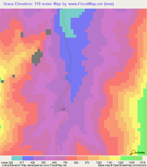 Uraca,Venezuela Elevation Map