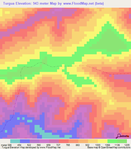 Turgua,Venezuela Elevation Map