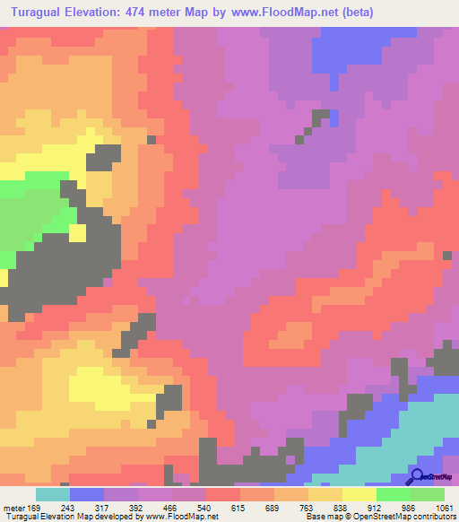 Turagual,Venezuela Elevation Map