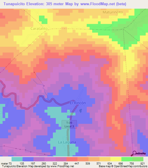 Tunapuicito,Venezuela Elevation Map