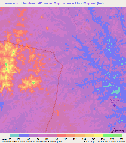 Tumeremo,Venezuela Elevation Map