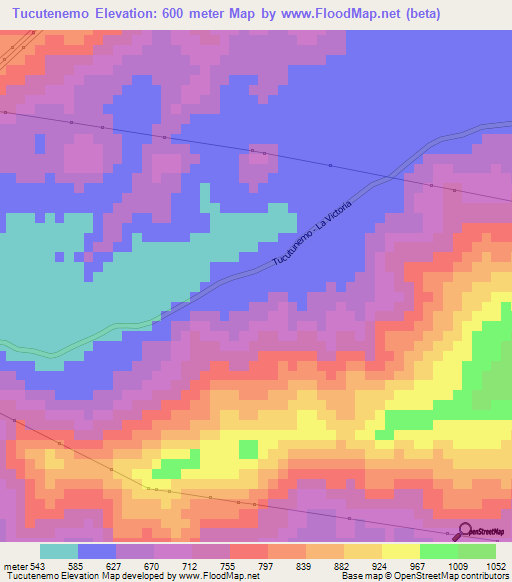 Tucutenemo,Venezuela Elevation Map
