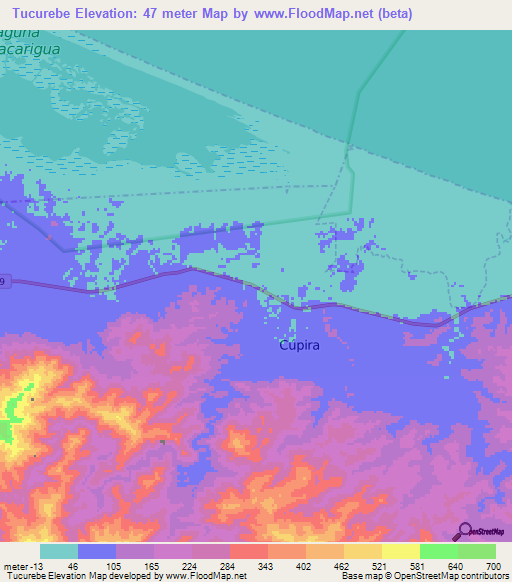 Tucurebe,Venezuela Elevation Map
