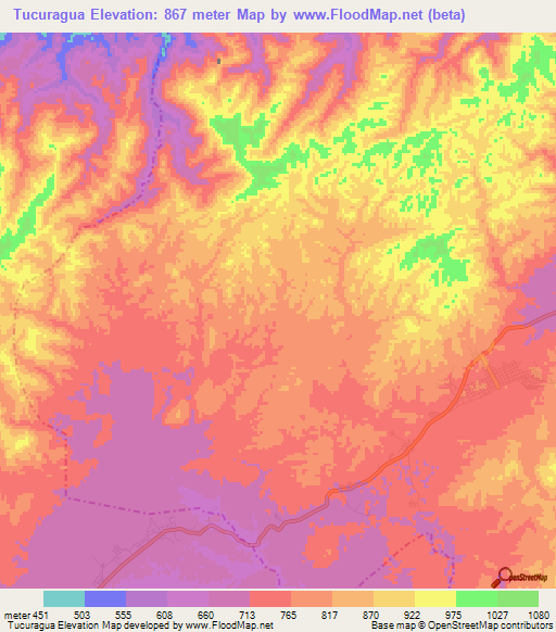 Tucuragua,Venezuela Elevation Map