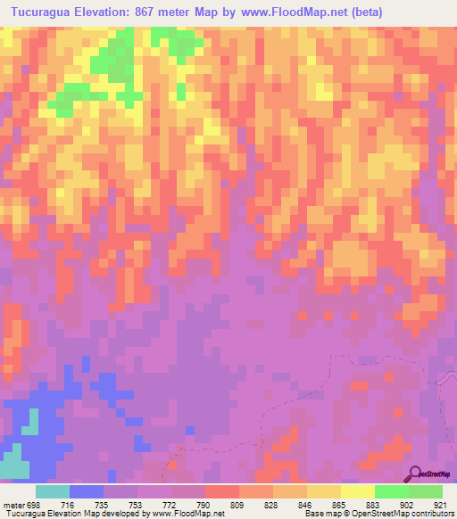 Tucuragua,Venezuela Elevation Map