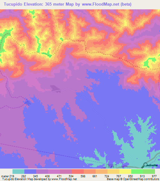 Tucupido,Venezuela Elevation Map