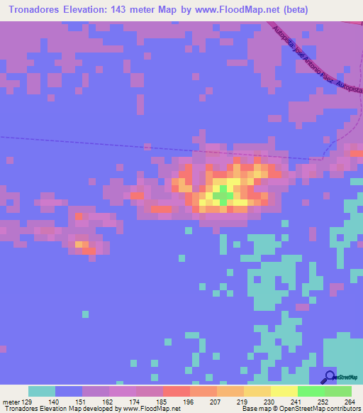 Tronadores,Venezuela Elevation Map
