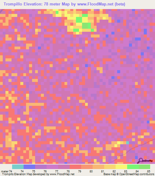 Trompillo,Venezuela Elevation Map