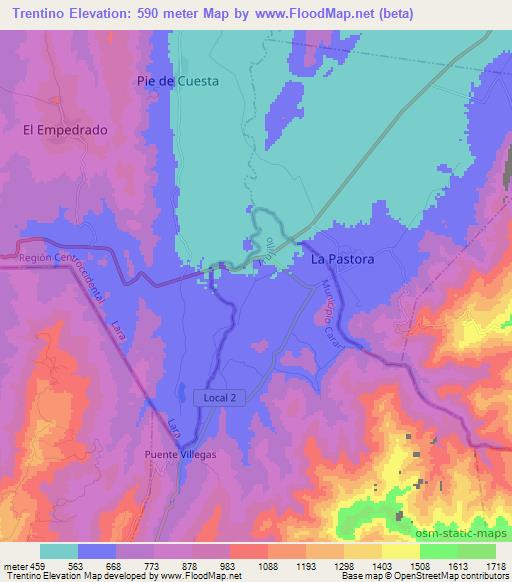 Trentino,Venezuela Elevation Map