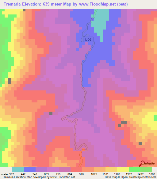 Tremaria,Venezuela Elevation Map