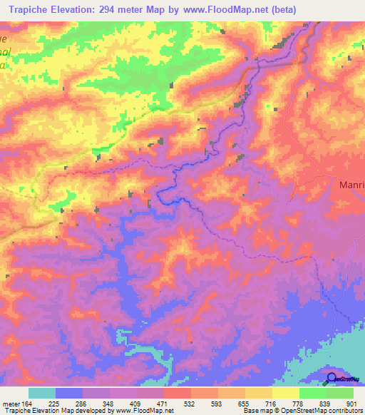 Trapiche,Venezuela Elevation Map