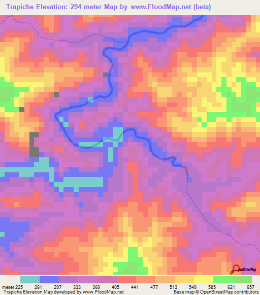 Trapiche,Venezuela Elevation Map