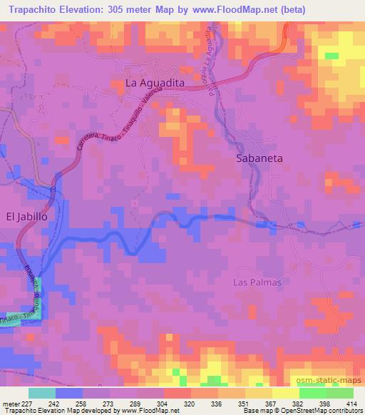 Trapachito,Venezuela Elevation Map