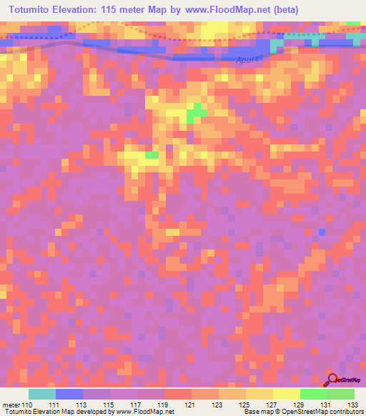 Totumito,Venezuela Elevation Map