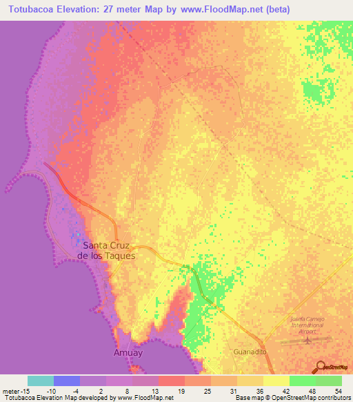Totubacoa,Venezuela Elevation Map