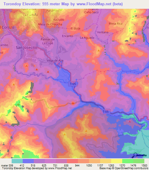 Torondoy,Venezuela Elevation Map