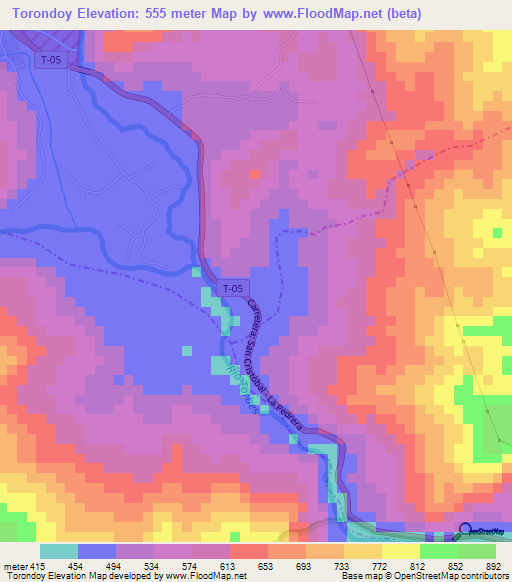 Torondoy,Venezuela Elevation Map
