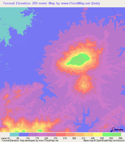 Toronal,Venezuela Elevation Map