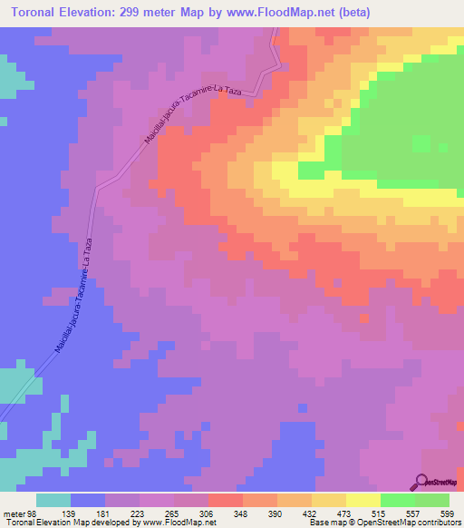 Toronal,Venezuela Elevation Map