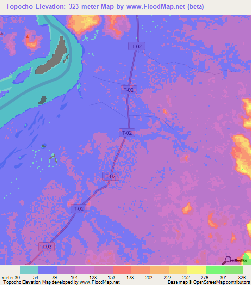Topocho,Venezuela Elevation Map