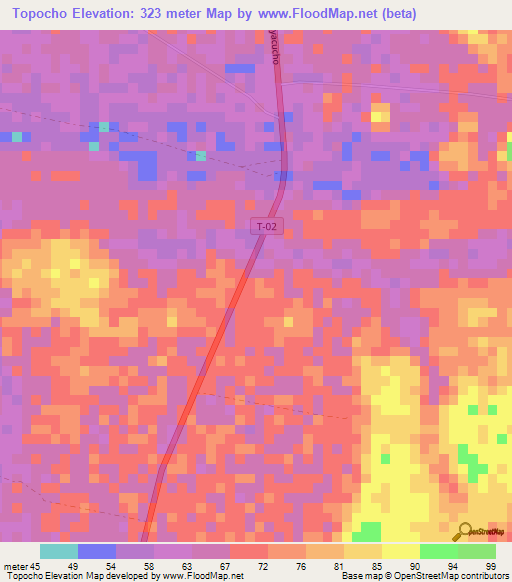 Topocho,Venezuela Elevation Map