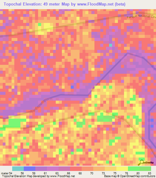 Topochal,Venezuela Elevation Map