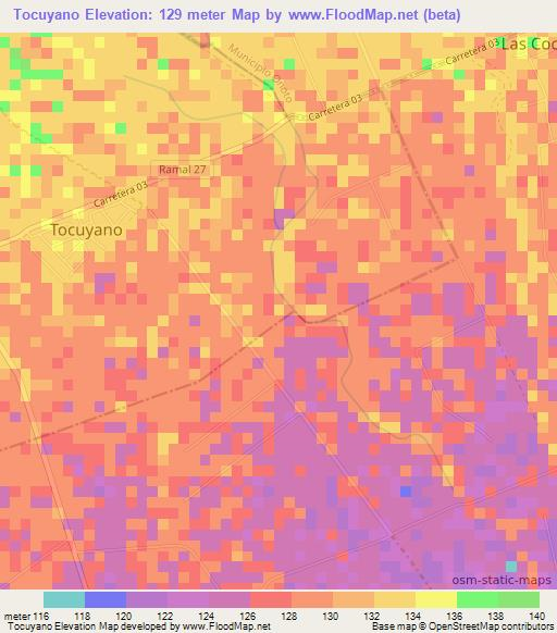 Tocuyano,Venezuela Elevation Map