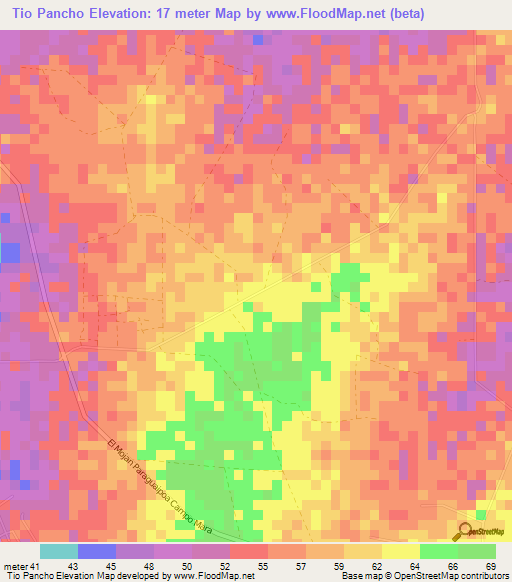 Tio Pancho,Venezuela Elevation Map