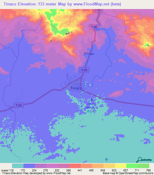 Tinaco,Venezuela Elevation Map