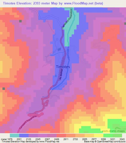 Timotes,Venezuela Elevation Map