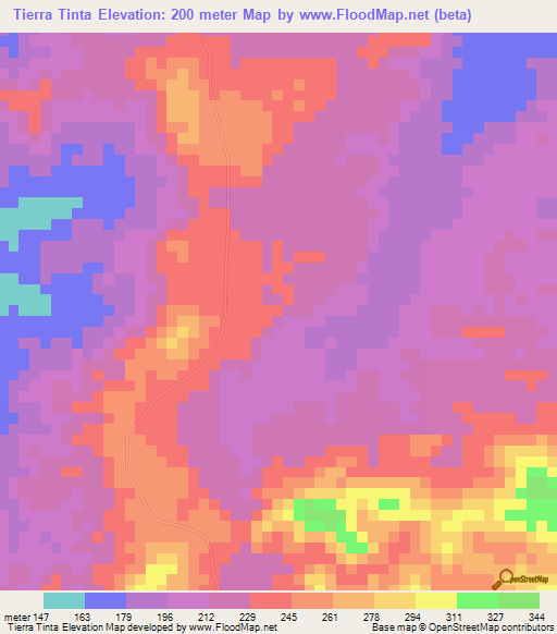 Tierra Tinta,Venezuela Elevation Map