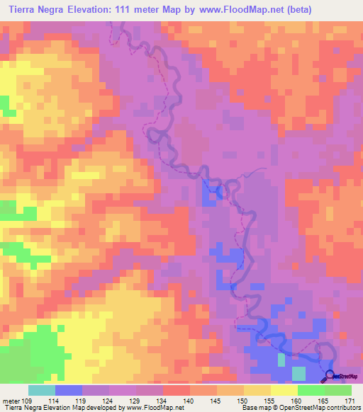 Tierra Negra,Venezuela Elevation Map
