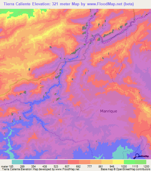 Tierra Caliente,Venezuela Elevation Map