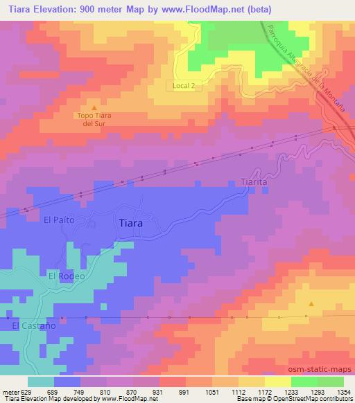 Tiara,Venezuela Elevation Map