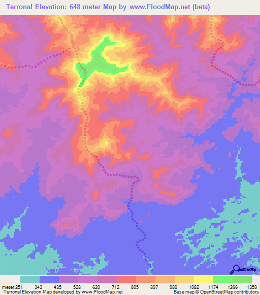 Terronal,Venezuela Elevation Map