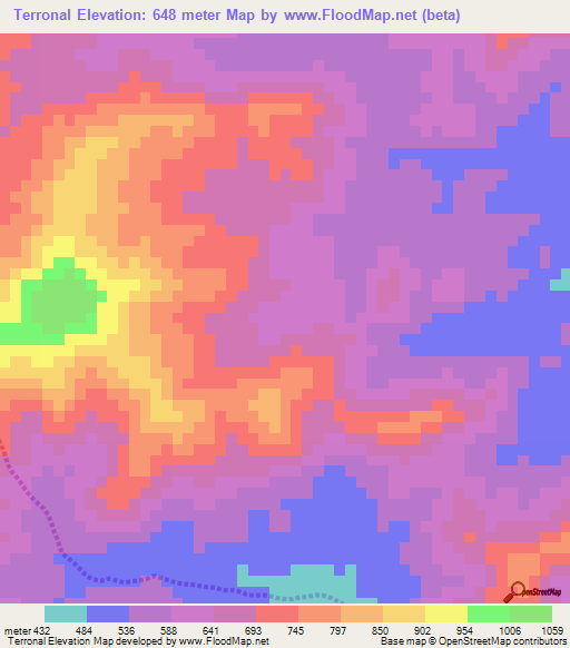 Terronal,Venezuela Elevation Map