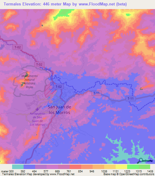 Termales,Venezuela Elevation Map