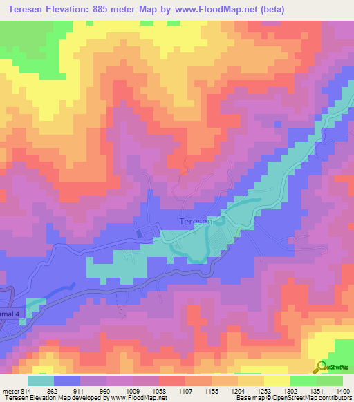 Teresen,Venezuela Elevation Map