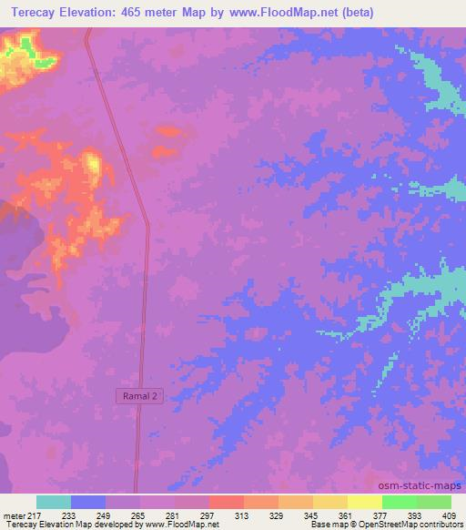 Terecay,Venezuela Elevation Map