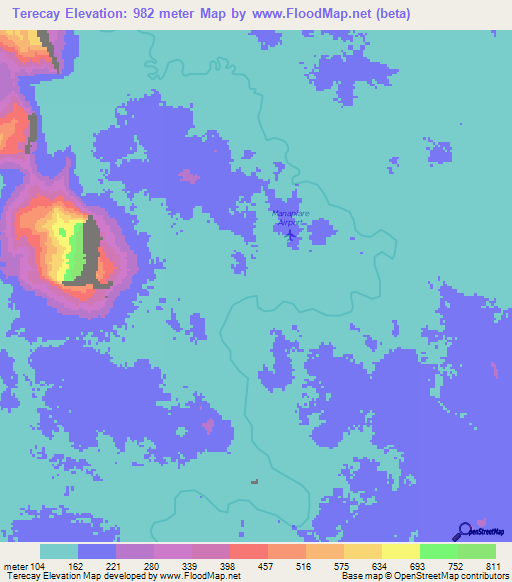 Terecay,Venezuela Elevation Map