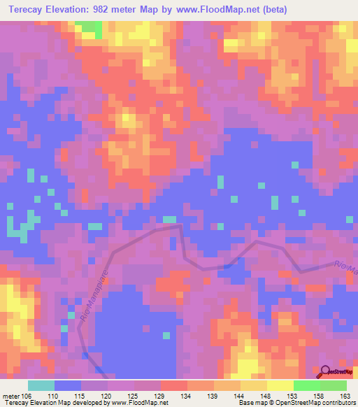 Terecay,Venezuela Elevation Map