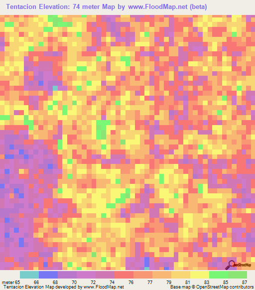Tentacion,Venezuela Elevation Map